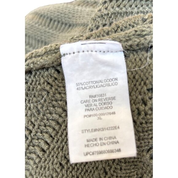 Rewind Sweater Vest Women XL Open Weave Sage Green Cotton Blend Scoop Neck - Picture 4 of 6